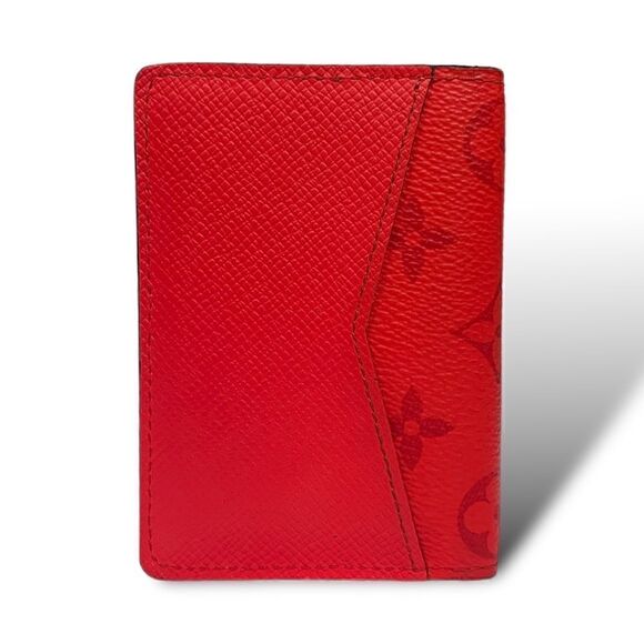 ❤️SOLD❤️Louis Vuitton Fire Red Taigarama Monogram Pocket Organizer - Picture 8 of 10